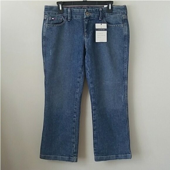 Vintage Y2K NWT Tommy Hilfiger | X-tra Low Boot Cut Crop Jeans Size 10 - Picture 1 of 8